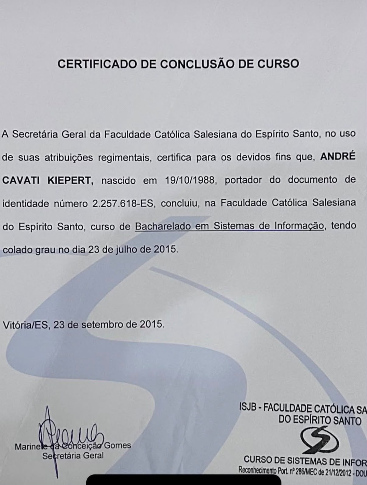 Bacharelado em Sistemas de Informação
