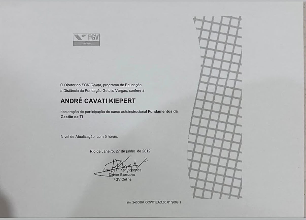 Curso de Fundamentos de Gestão de TI