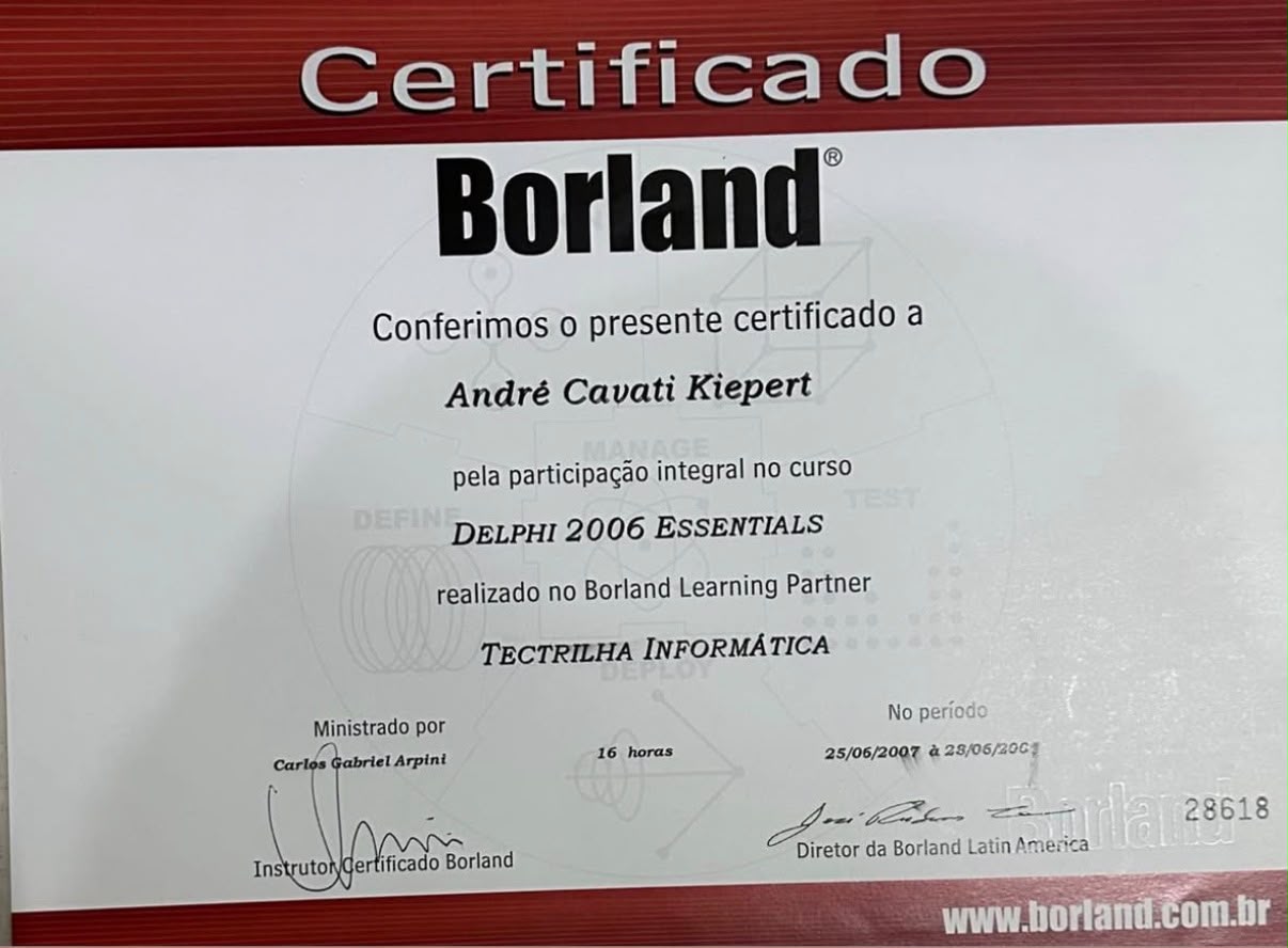 Certificado Delphi 2006 Essentials