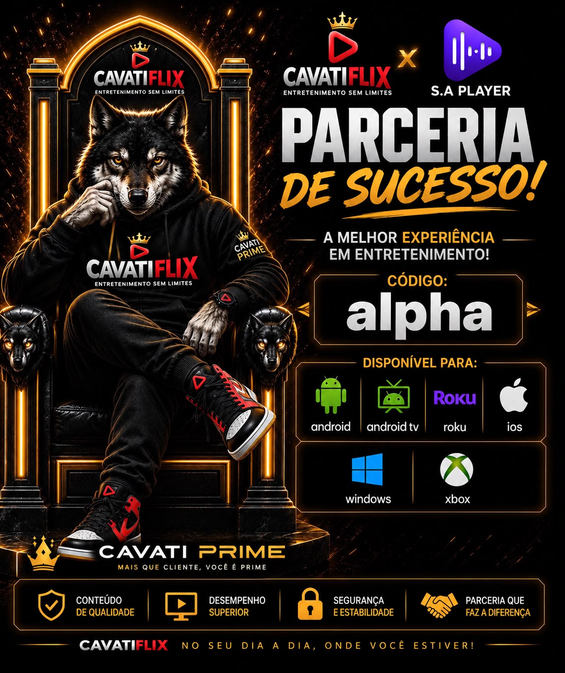 Capa do tutorial Nova Parceria CAVATIFLIX - SA PLAYER
