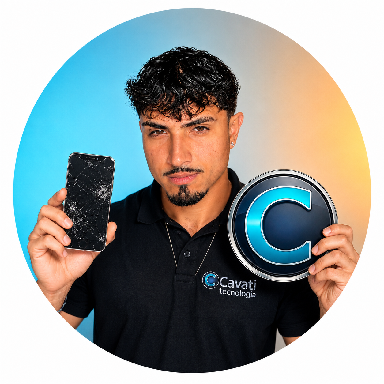 Wilgnes, técnico de celulares da Cavati Tecnologia