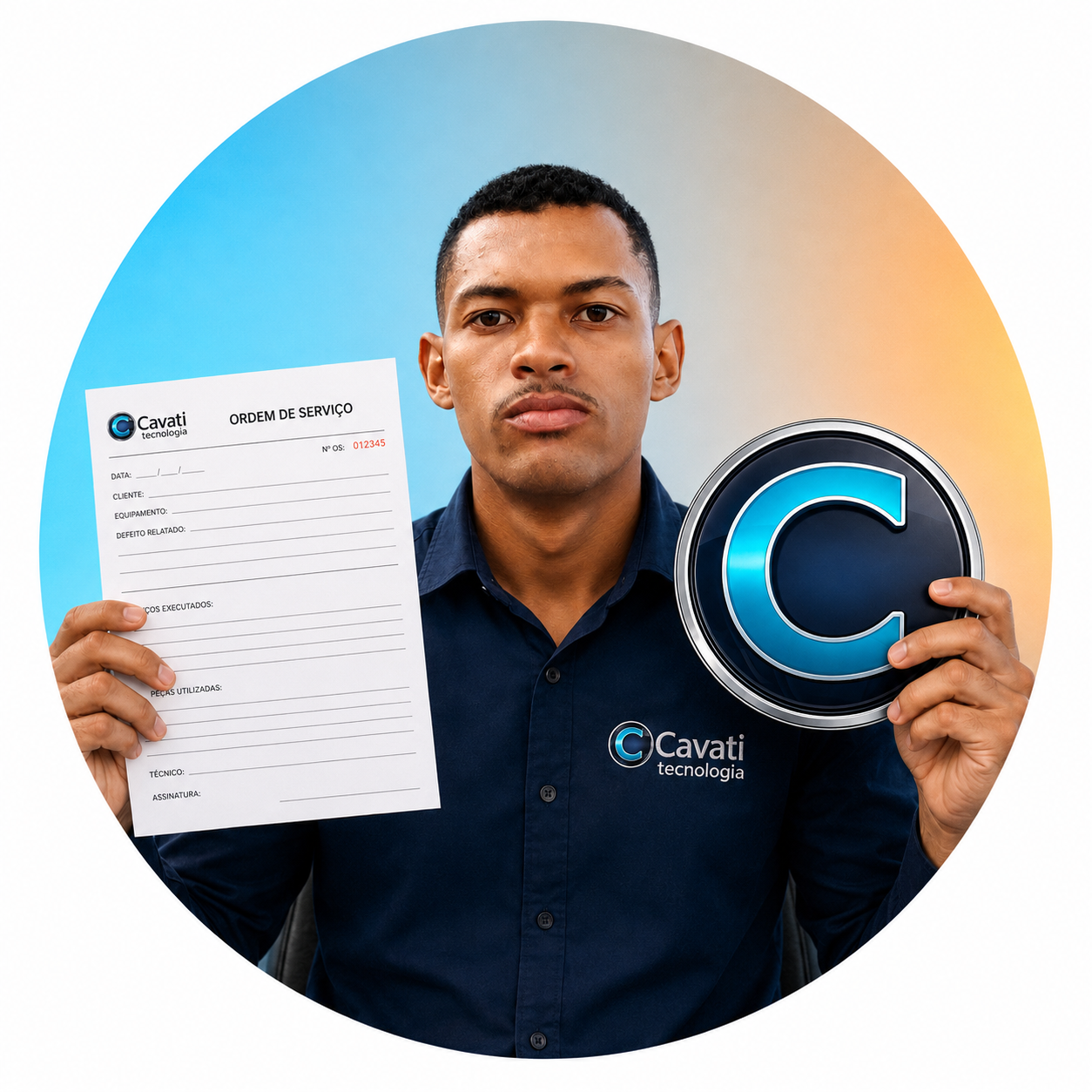 Fabrício, auxiliar técnico da Cavati Tecnologia
